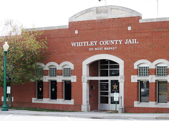 Exterior view of entrance of Whitley County Jail